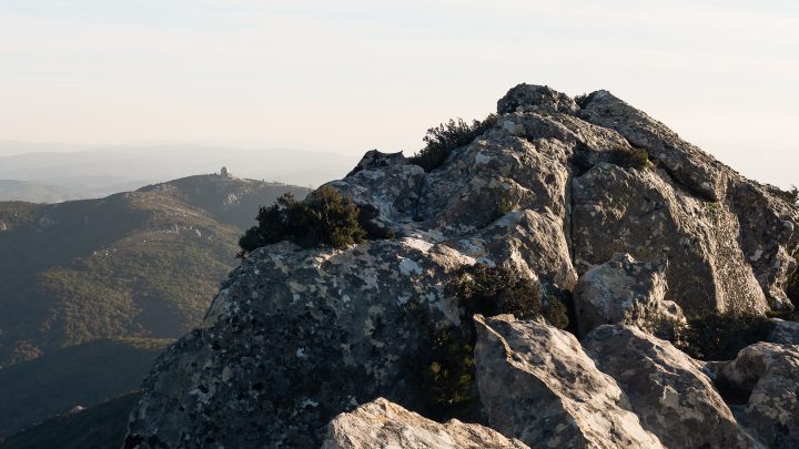 Pico del Aljibe with Pico del Montero in the background, Los Alcornocales Natural Park, Andalucia, Spain
